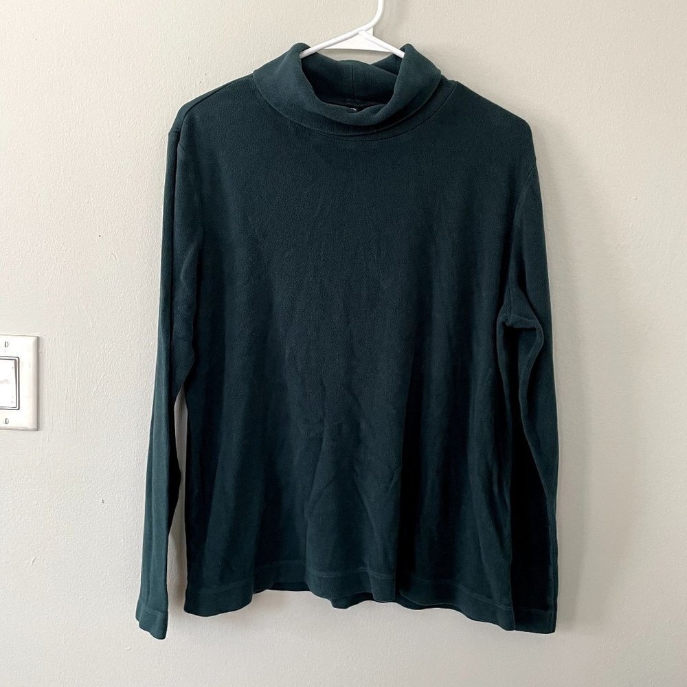 Uniqlo dark green turtleneck‎ long sleeved sweater top winter women size XL